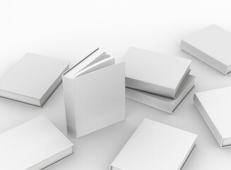 Poster - template empty hardcover book mockup set