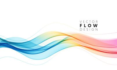Aufkleber - Vector abstract colorful flowing wave lines isolated on white background. Design element for wedding invitation, greeting card