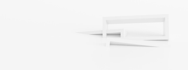 Aufkleber - Abstract of white geometric background, Futuristic modern building design, 3d rendering.