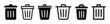 Bin icon set. Trash bin icon symbol of delete vector illustration