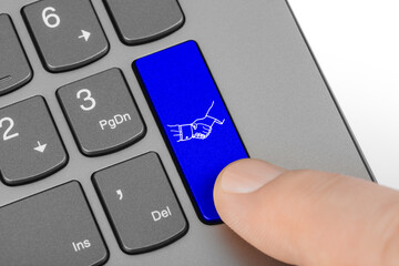 Sticker - Computer keyboard with handshake button