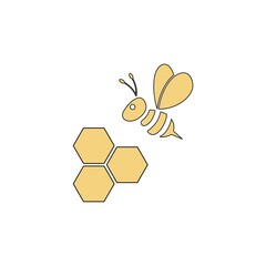 Sticker - Bumble bee icon logo isolated on white background