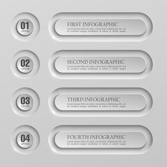 Fototapete - Information infographic statistic vector presentation. Graphic composition for your business plan. Four glossy button for your annotations. Sticker for registration of proposals