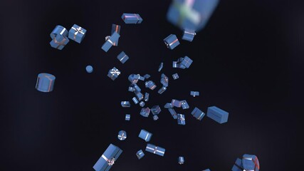 Amazing exploding gift boxes in slow motion 4K