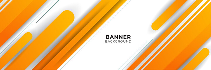 Canvas Print - Modern gradient orange and yellow abstract banner background design template