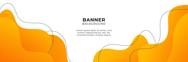 Aufkleber - Modern gradient orange and yellow abstract banner background design template