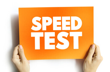 Poster - speed test text card, concept background