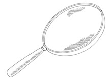 Magnifier Graphic Black White Sketch Isolated Illustration Vector