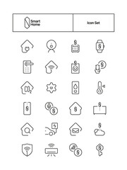 Sticker - Smart system icon. Wifi distance connection security home protection online control electricity safety system garish vector icons collection