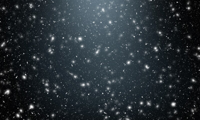 Wall Mural - falling snow on a black background
