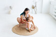 © Вадим Каштанов - Yoga lesson with little girl. Children's yoga. Individual lesson.
