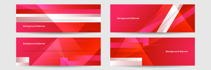 Modern red abstract banner background