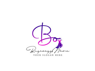 Colorful BO Logo, Fashion bo b o Logo Letter Design For Clothing, Apparel Fashion Shop