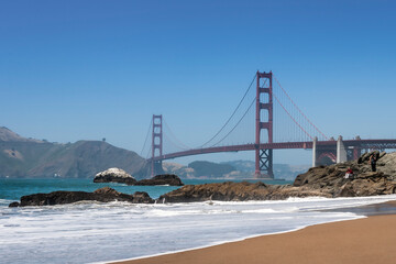 Famous Golden Gate Bridge On The Pacific Ocean In The San Francisco Harbor