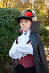 Wall Mural - a little boy in a vampire costume for Halloween