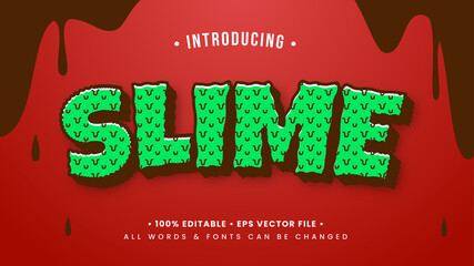 Poster - Slime Retro Cartoon 3d Text Style Effect. Editable illustrator text style.