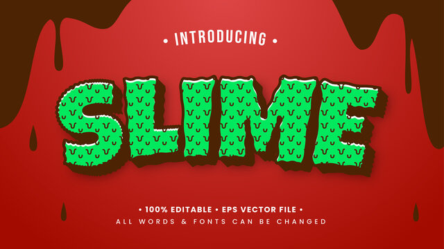 Slime Retro Cartoon 3d Text Style Effect. Editable illustrator text style.
