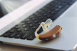 Hearing aid device on laptop