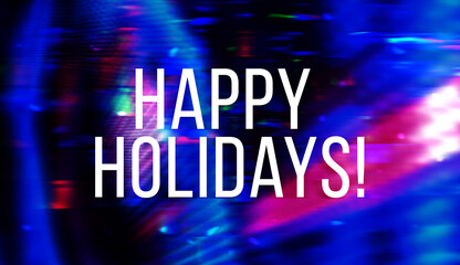 Poster - Happy holidays letters on led background