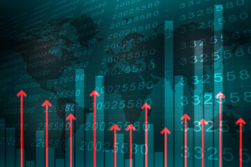 2d rendering Stock market online business concept. business Graph 