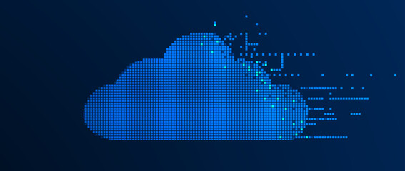 Cloud technology. Integrated digital web concept background