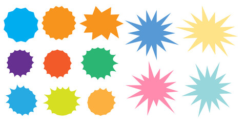 Wall Mural - bursting speech star set. starburst isolated icons set