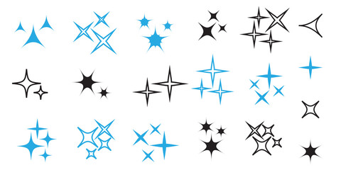 Wall Mural - vector sparkles icon set. star element