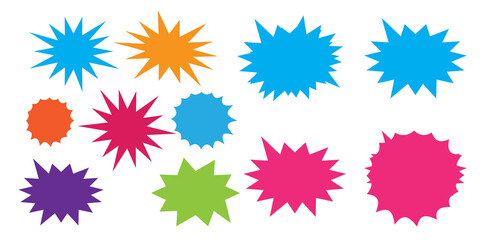 Wall Mural - bursting speech star set. starburst isolated icons set