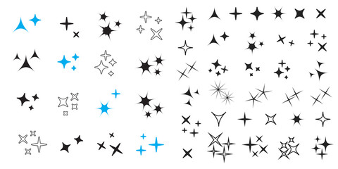 Wall Mural - sparkle lights stars set. glowing light effect star. sparkle lights vector