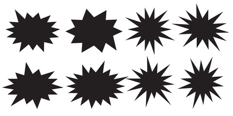 Wall Mural - Set of vector starburst, sunburst badges. Starburst isolated icons set