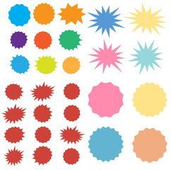 Wall Mural - Set of vector starburst, sunburst badges. Starburst isolated icons set