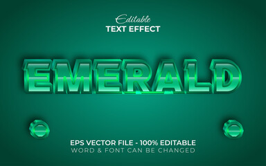 Poster - emerald text effect style. editable text effect green theme.