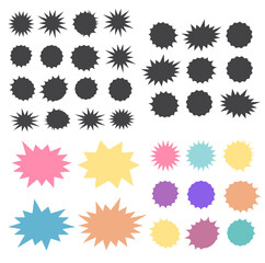 Wall Mural - bursting speech star set. starburst isolated icons set