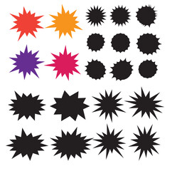 Wall Mural - bursting speech star set. starburst isolated icons set