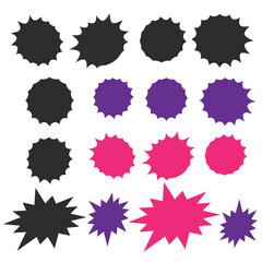 Wall Mural - Set of vector starburst, sunburst badges. Starburst isolated icons set