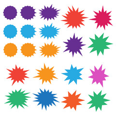 Wall Mural - bursting speech star set. starburst isolated icons set