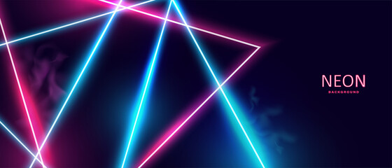 Wall Mural - Abstract glowing neon lights background vector.