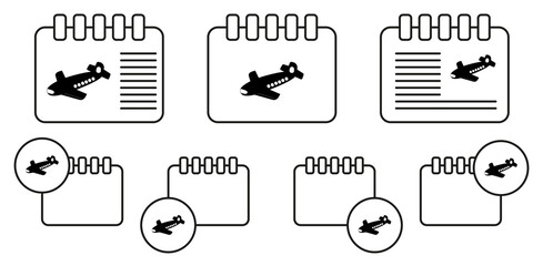 Poster - Toy plane vector icon in calender set illustration for ui and ux, website or mobile application