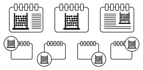 Poster - Abacus vector icon in calender set illustration for ui and ux, website or mobile application