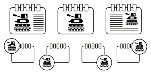 Tank toy vector icon in calender set illustration for ui and ux, website or mobile application