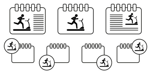 Poster - runner on the treadmill icon. Silhouette of an athlete icon. Sportsman element icon. Premium quality graphic design. Signs, outline symbols collection icon for websites, web design on white background