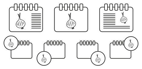 Poster - Onion vector icon in calender set illustration for ui and ux, website or mobile application