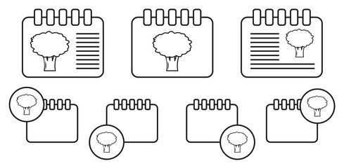 Wall Mural - Broccoli vector icon in calender set illustration for ui and ux, website or mobile application