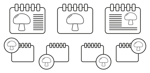 Wall Mural - Mushroom vector icon in calender set illustration for ui and ux, website or mobile application
