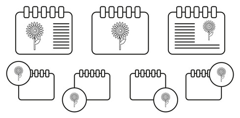 Poster - Sunflower vector icon in calender set illustration for ui and ux, website or mobile application
