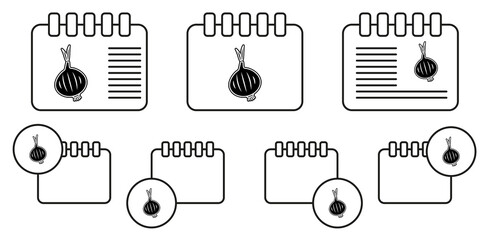 Poster - Onion vector icon in calender set illustration for ui and ux, website or mobile application