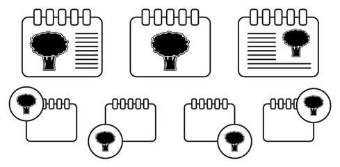 Poster - Broccoli vector icon in calender set illustration for ui and ux, website or mobile application