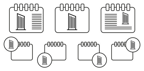 Poster - Skyscraper, building vector icon in calender set illustration for ui and ux, website or mobile application