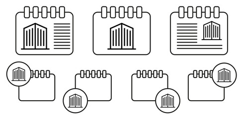 Poster - Skyscraper, building vector icon in calender set illustration for ui and ux, website or mobile application