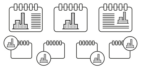 Poster - Building vector icon in calender set illustration for ui and ux, website or mobile application